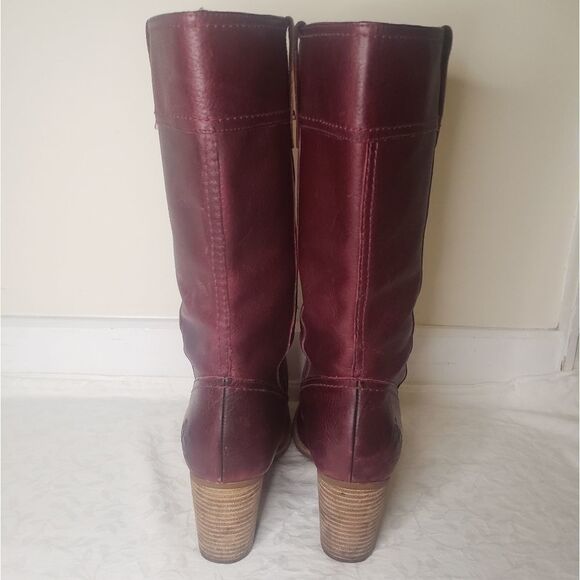 Timberland Burgundy Leather Riding Boots - Picture 4 of 13